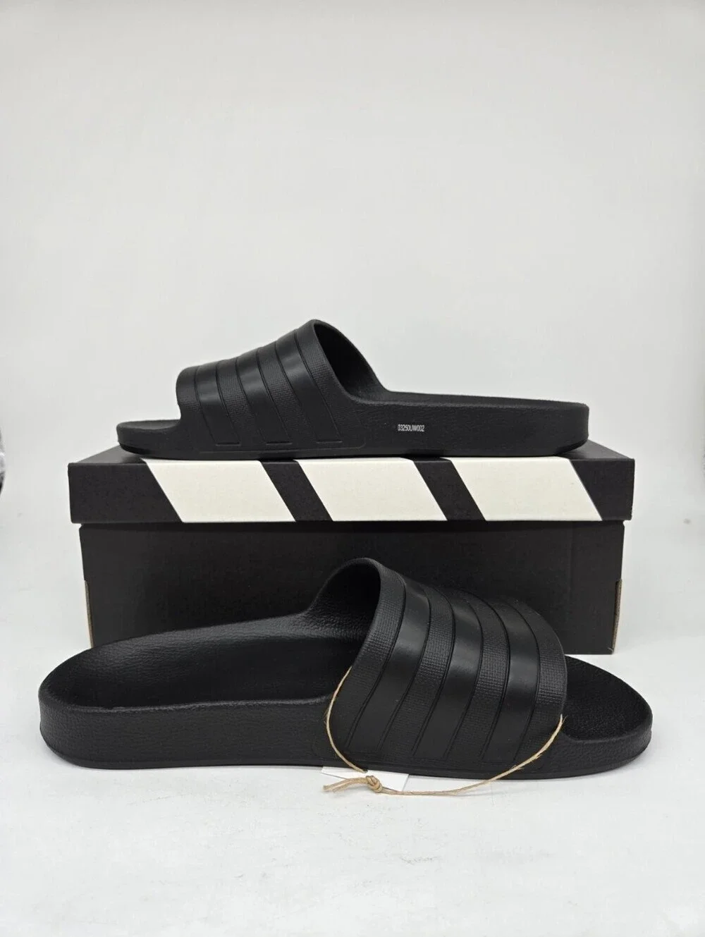 Adilette Men's Aqua Slides F35550 Triple Core Black Shoes Size 11